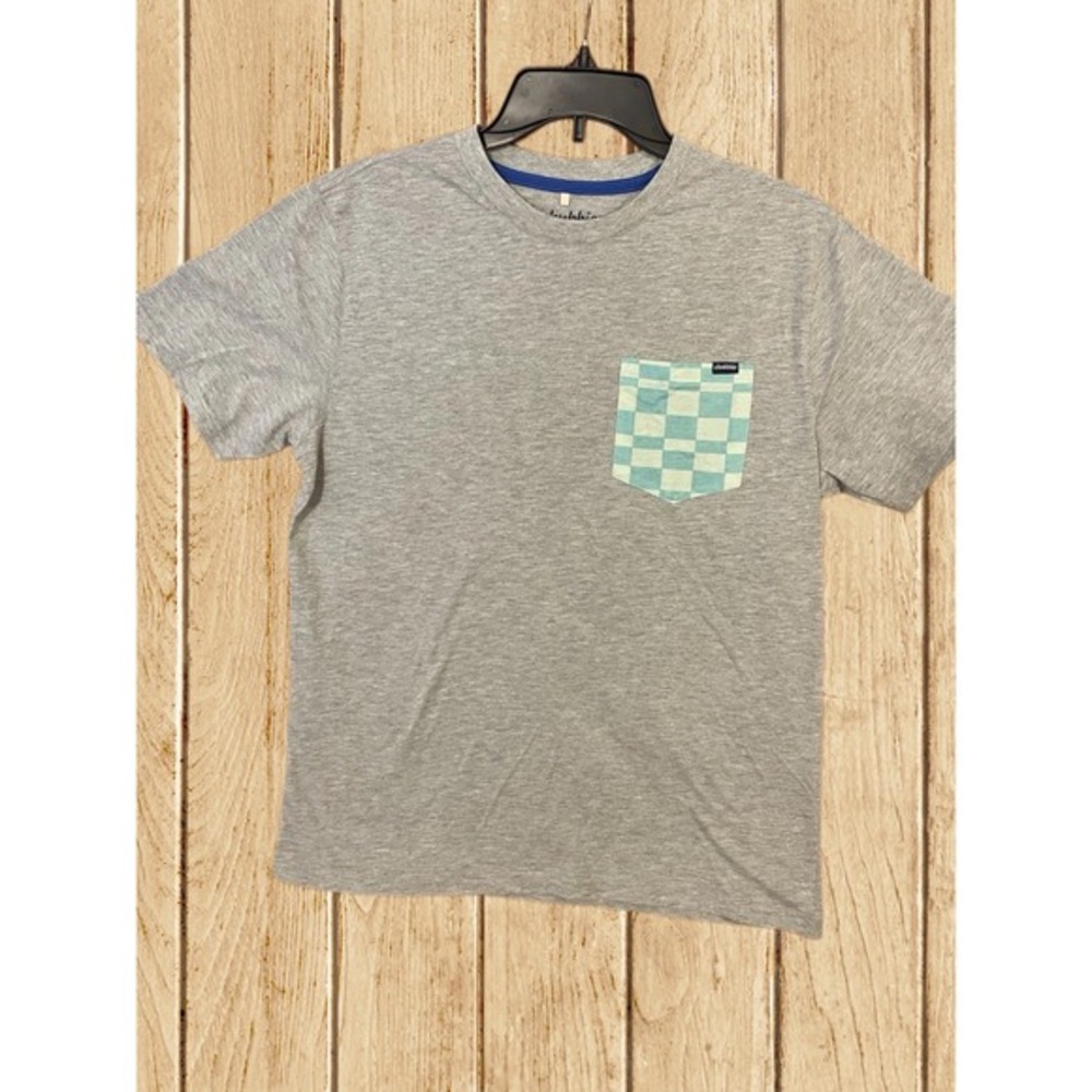 Chubbies Men's T-Shirt Small Gray Short Sleeve Cotton Polyester Checkered Pocket
